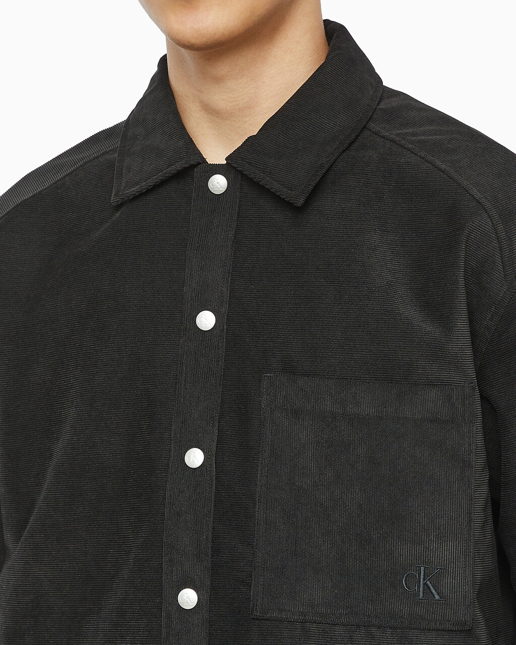 Buy 남성 코듀로이 셔츠 퀼티드 자켓 in color CK BLACK