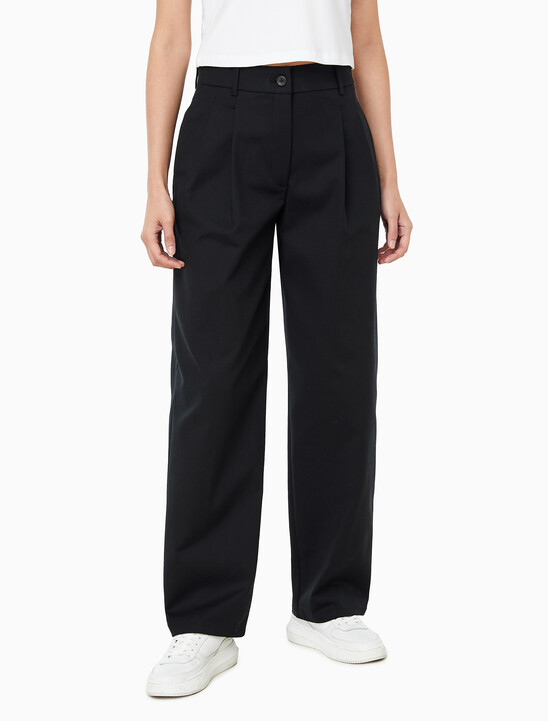 여성 스트레치 치노 와이드 핏 팬츠