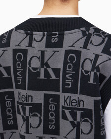 Buy 여성 브이넥 AOP 베스트 in color CK BLACK