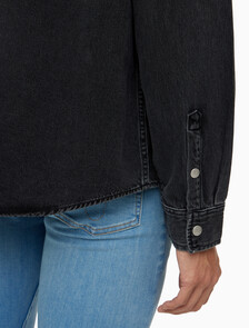 Buy 남성 릴렉스핏 데님 셔츠 in color WASHED BLACK LOGO LACE