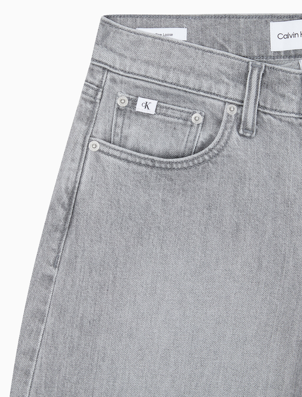 Buy 여성 로우라이즈 루즈핏  그레이  데님 in color GREY STEPPED RELEASE HEM