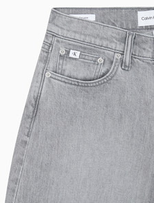 Buy 여성 로우라이즈 루즈핏  그레이  데님 in color GREY STEPPED RELEASE HEM