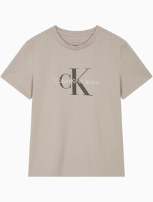 Buy 여성 히어로 모노로고 크루넥 반팔 티셔츠 in color BROWN