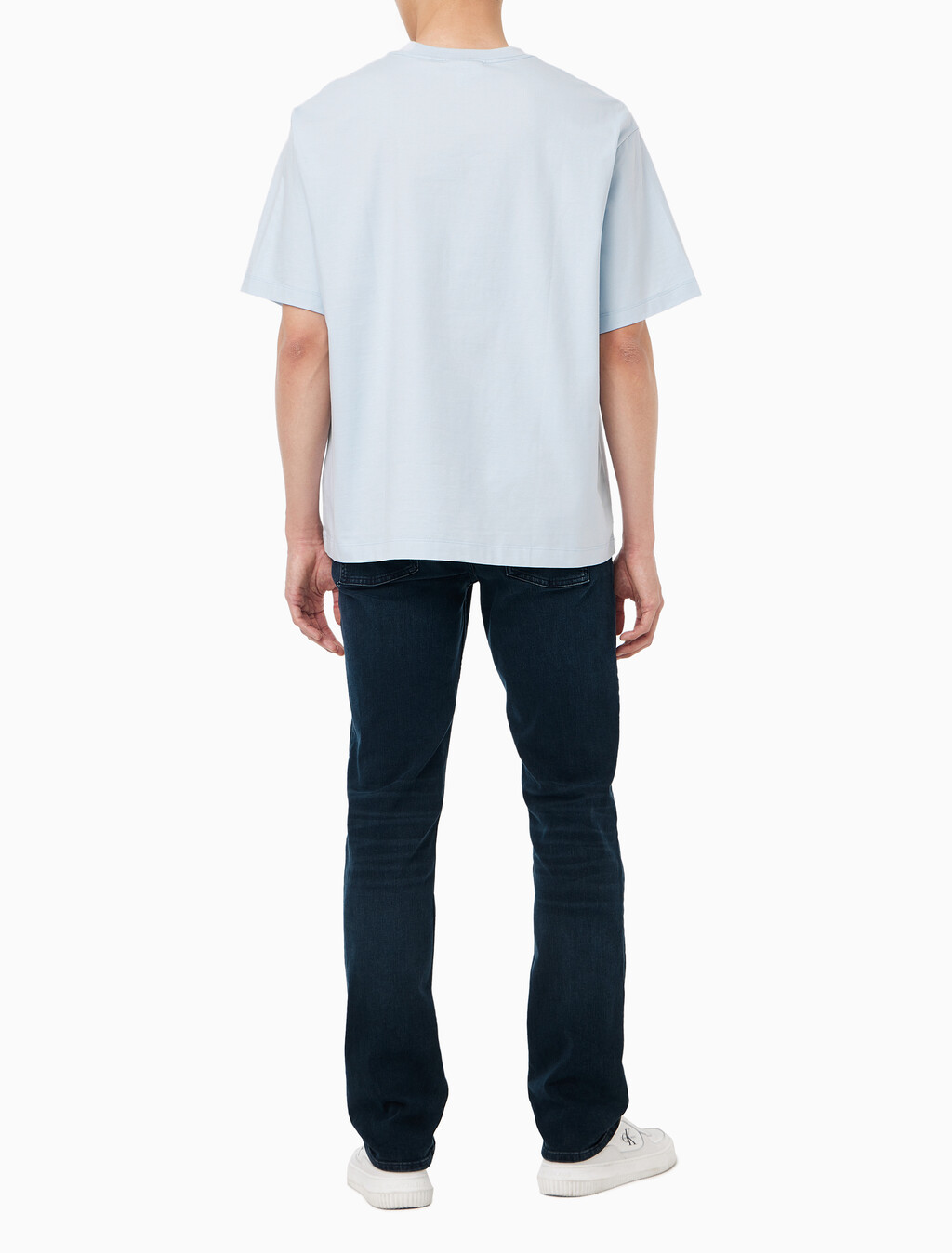Buy 남성 릴렉스핏 CKJ 그래픽 반팔 티셔츠 in color LIGHT BLUE