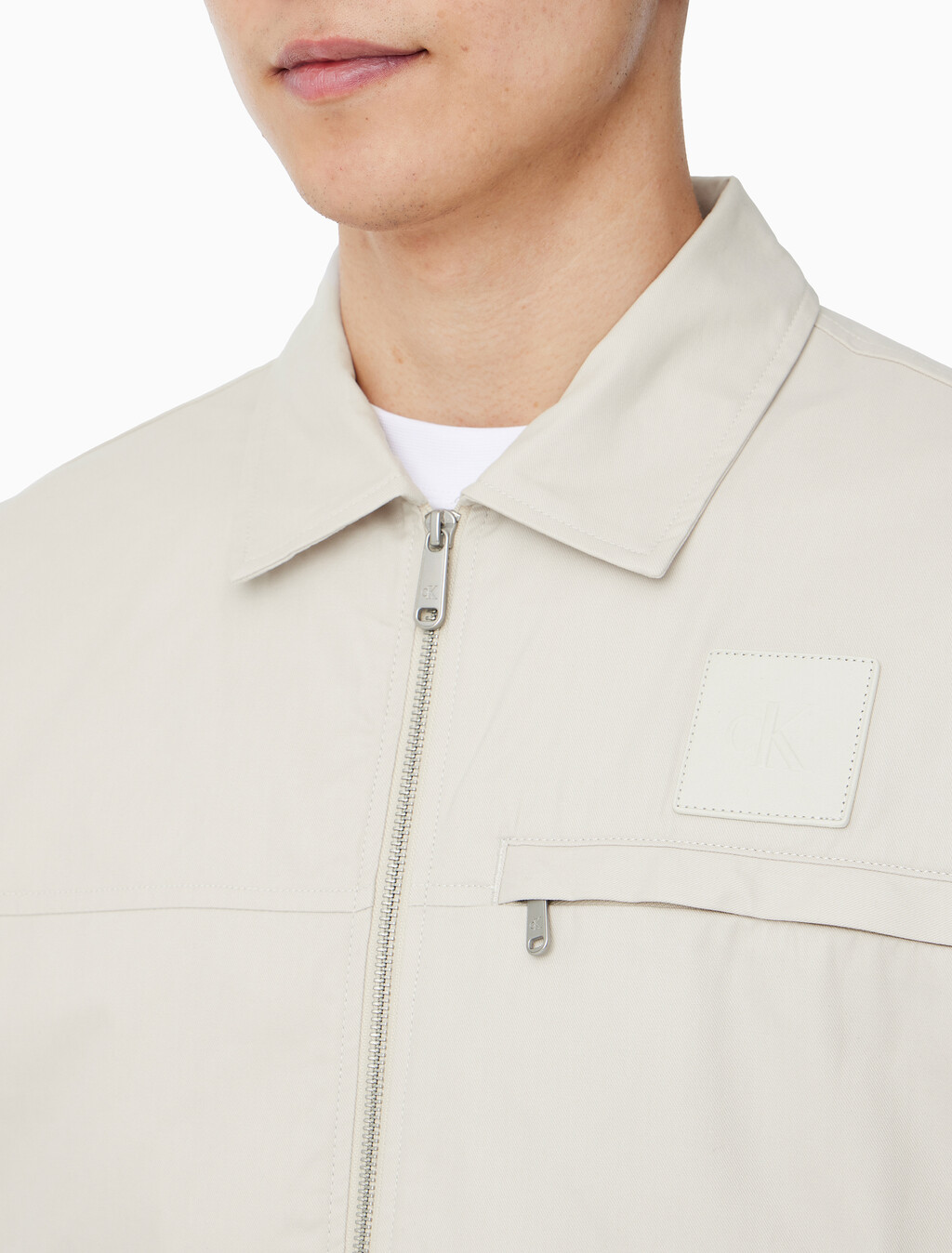 Buy 남성 릴렉스핏 지퍼 카라 자켓 in color LIGHT BEIGE