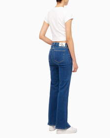 Buy 여성 플레어 핏  미드블루  데님 in color MID BLUE BACK EMBRO