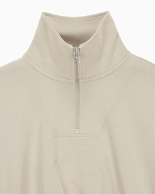 Buy 여성 하프집 엠보스 폴로넥 스웻 in color BEIGE