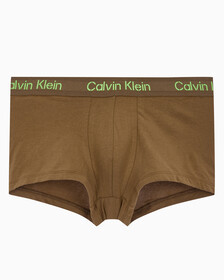 Buy 남성 스텐실로고 코튼스트레치 로우라이즈 트렁크 3PK in color BONE WHITE, NIGHTSHADE, COFFEE LIQUEUR