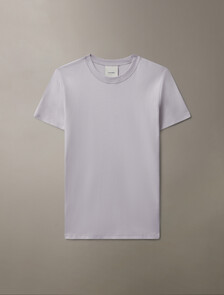 Buy 여성 숏슬리브 코튼 크루넥 티 in color LILAC MARBLE