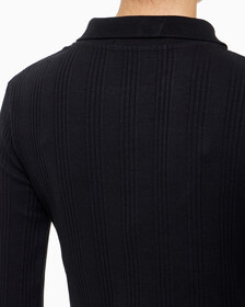 Buy 여성 모노그램 로고 뱃지 폴로 카라 립 원피스 in color CK BLACK