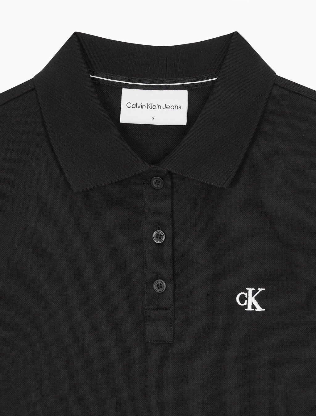Buy 여성 CK 로고 폴로 반팔 원피스 in color CK BLACK