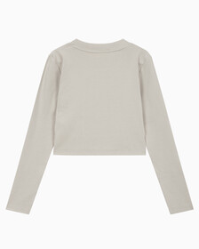 Buy 여성 롱슬리브 모노그램 베이비 티 in color BEIGE