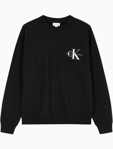 Buy 남녀공용 릴렉스핏 모노그램 로고 스웻셔츠 in color CK BLACK