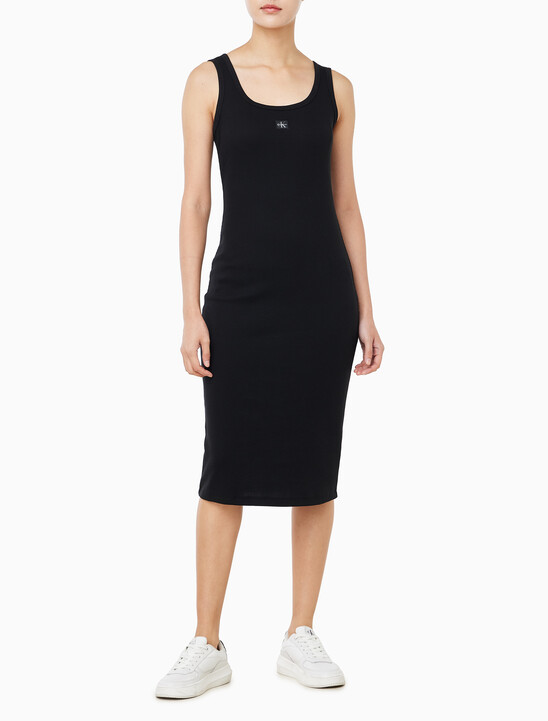 여성 베이비립 우븐 라벨 드레스