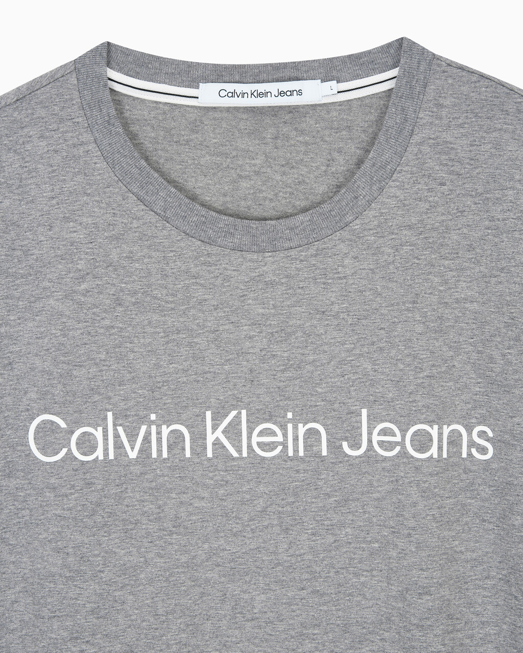 Buy 남성 레귤러핏 인스티튜셔널 로고 스트레치 반팔 티셔츠 in color MID GREY HEATHER