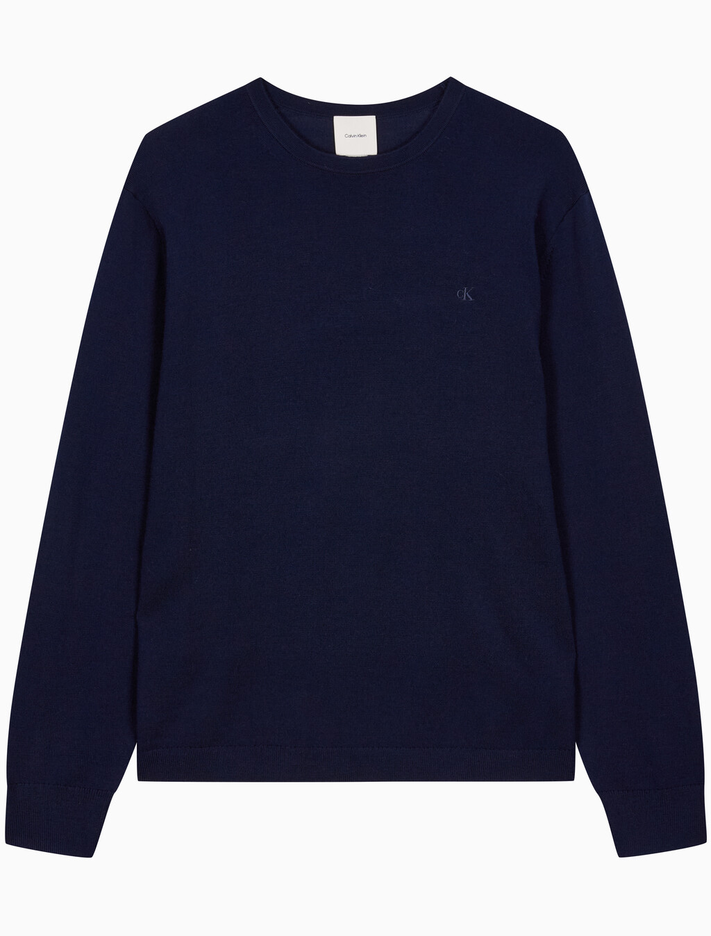 Buy 남성 메리노 울 크루넥 스웨터 in color DARK SAPPHIRE