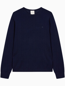 Buy 남성 메리노 울 크루넥 스웨터 in color DARK SAPPHIRE