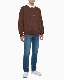 Buy 남성 롱슬리브 럭비 탑 in color DARK BROWN