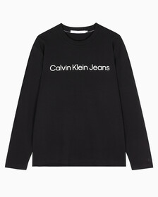 Buy 남성 레귤러핏 인스티튜셔널 긴팔 티셔츠 in color CK BLACK