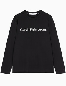 Buy 남성 레귤러핏 인스티튜셔널 긴팔 티셔츠 in color CK BLACK