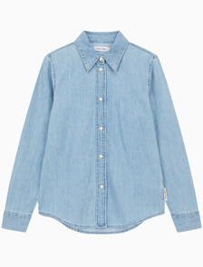 Buy 여성 롱슬리브 클래식 샴브레이 셔츠 in color LIGHT BLUE