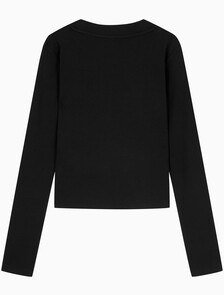 Buy 여성 L/S 모노그램 베이비 티셔츠 in color BLACK