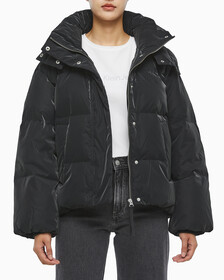 Buy 여성 디터쳐블 후디 다운 푸퍼 in color CK BLACK