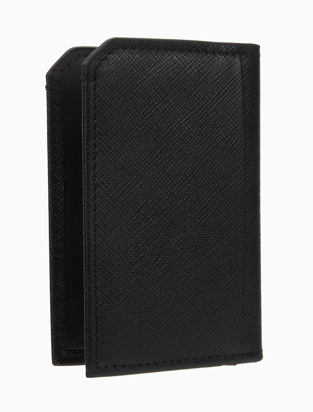 Buy 남녀공용 매트 사피아노 컴팩트 카드지갑 in color BLACK BEAUTY