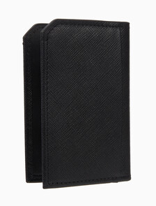 Buy 남녀공용 매트 사피아노 컴팩트 카드지갑 in color BLACK BEAUTY