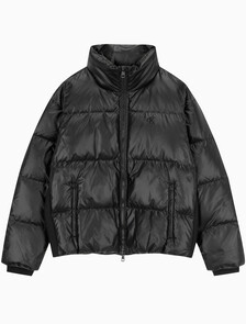 Buy 남녀공용 글로시 숏 푸퍼 in color CK BLACK