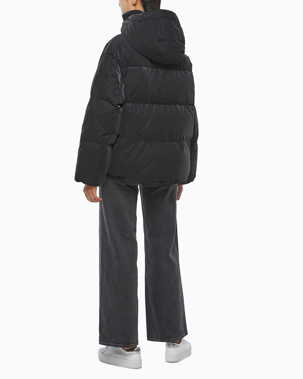 Buy 여성 디터쳐블 후디 다운 푸퍼 in color CK BLACK