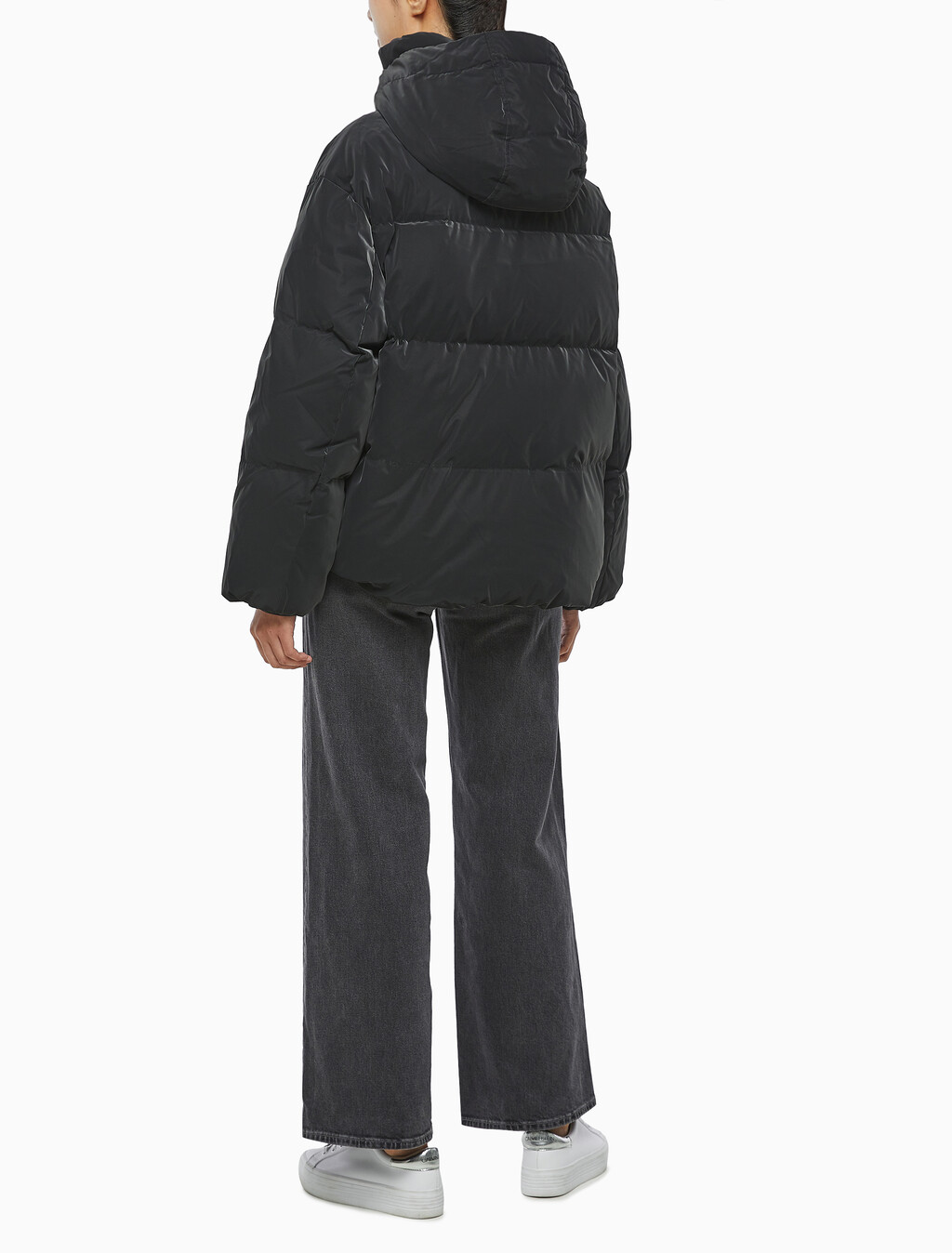 Buy 여성 디터쳐블 후디 다운 푸퍼 in color CK BLACK