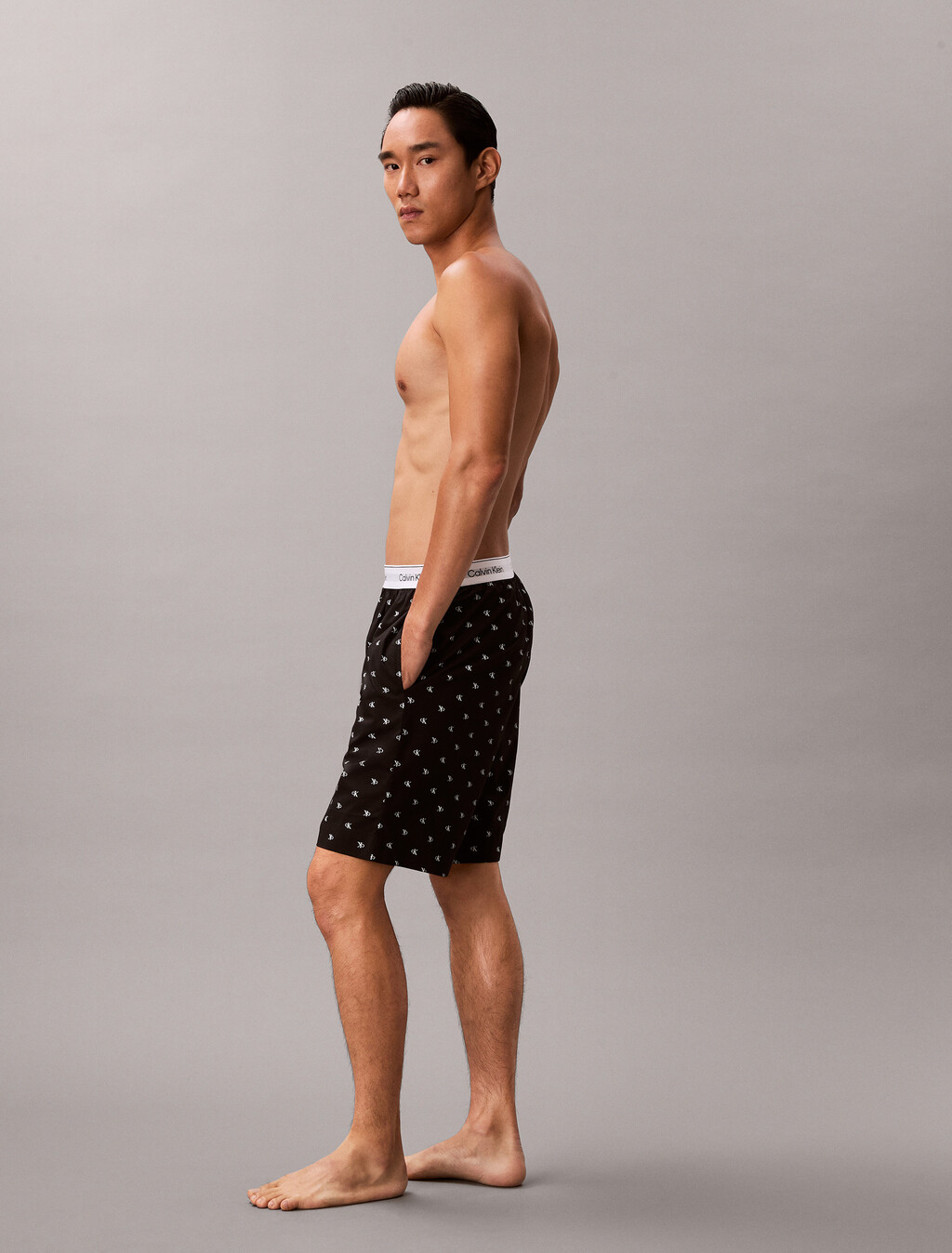 Buy 남성 코튼 포플린 슬립 쇼츠 in color DIAMOND LOGO PRINT_BLACK