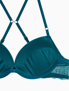 Buy 여성 CK 블랙 지오 레이스 AF 푸쉬업 브라 in color TEAL MARINE