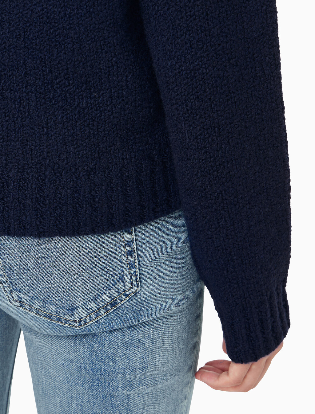 Buy 여성 L/S 부클레 폴로 in color DARK SAPPHIRE