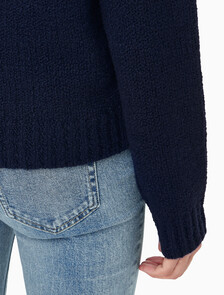 Buy 여성 L/S 부클레 폴로 in color DARK SAPPHIRE