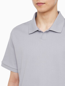Buy 남성 드롭 니들 오픈 카라 폴로 반팔 티셔츠 in color LILAC GRAY