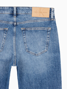 Buy 남성 어센틱 스트레이트핏 미드블루 이탈리안 데님 in color MID BLUE BACK EMBRO