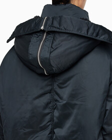 Buy 여성 아카이브 오버사이즈 후디 보머 패딩 in color CK BLACK
