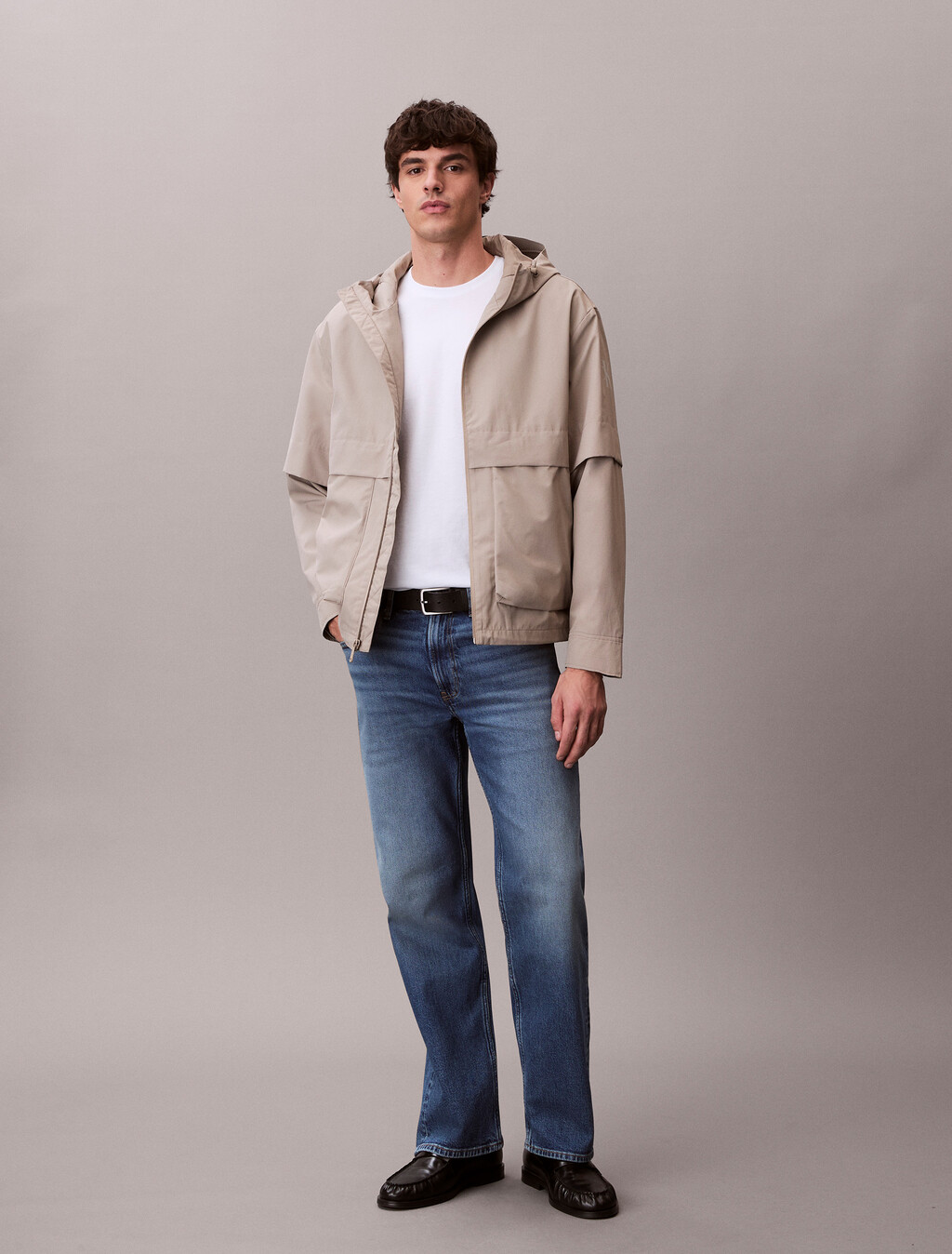 Buy 남성 립스탑 후드 윈드브레이커 in color VINTAGE KHAKI