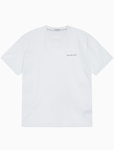 Buy 남녀공용 릴렉스핏 로고 반팔 티셔츠 in color BRIGHT WHITE