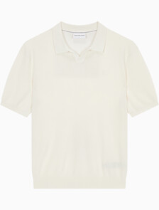 Buy 남성 CK 로고 폴로 반팔 스웨터 in color WHITE