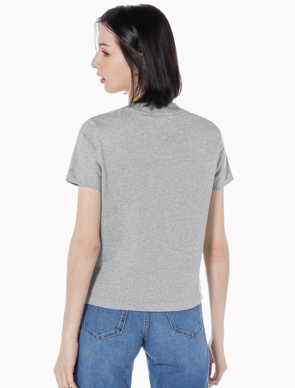 Buy 여성 릴렉스핏 아카이브 로고 크루넥 반팔 티셔츠 in color GREY HEATHER