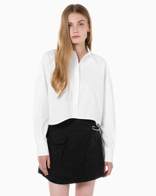 Buy 여성 크롭 패션 셔츠 in color BRIGHT WHITE