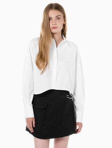 Buy 여성 크롭 패션 셔츠 in color BRIGHT WHITE