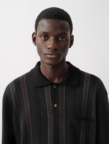 Buy COLE MENS JACQUARD POLO in color BLACK