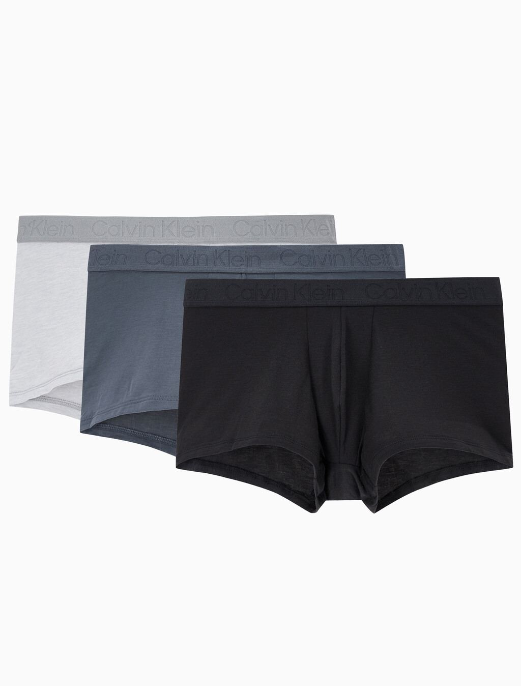 Buy 남성 CK 마이크로 플러스 3PK 로우 라이즈 드로즈 in color BLACK/WOLF GREY HEATHER/TURBULENCE