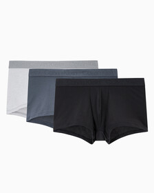 Buy 남성 CK 마이크로 플러스 3PK 로우 라이즈 트렁크 in color BLACK/WOLF GREY HEATHER/TURBULENCE