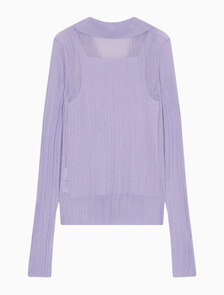 Buy 여성 2 IN 1 폴로 가디건 in color LILAC