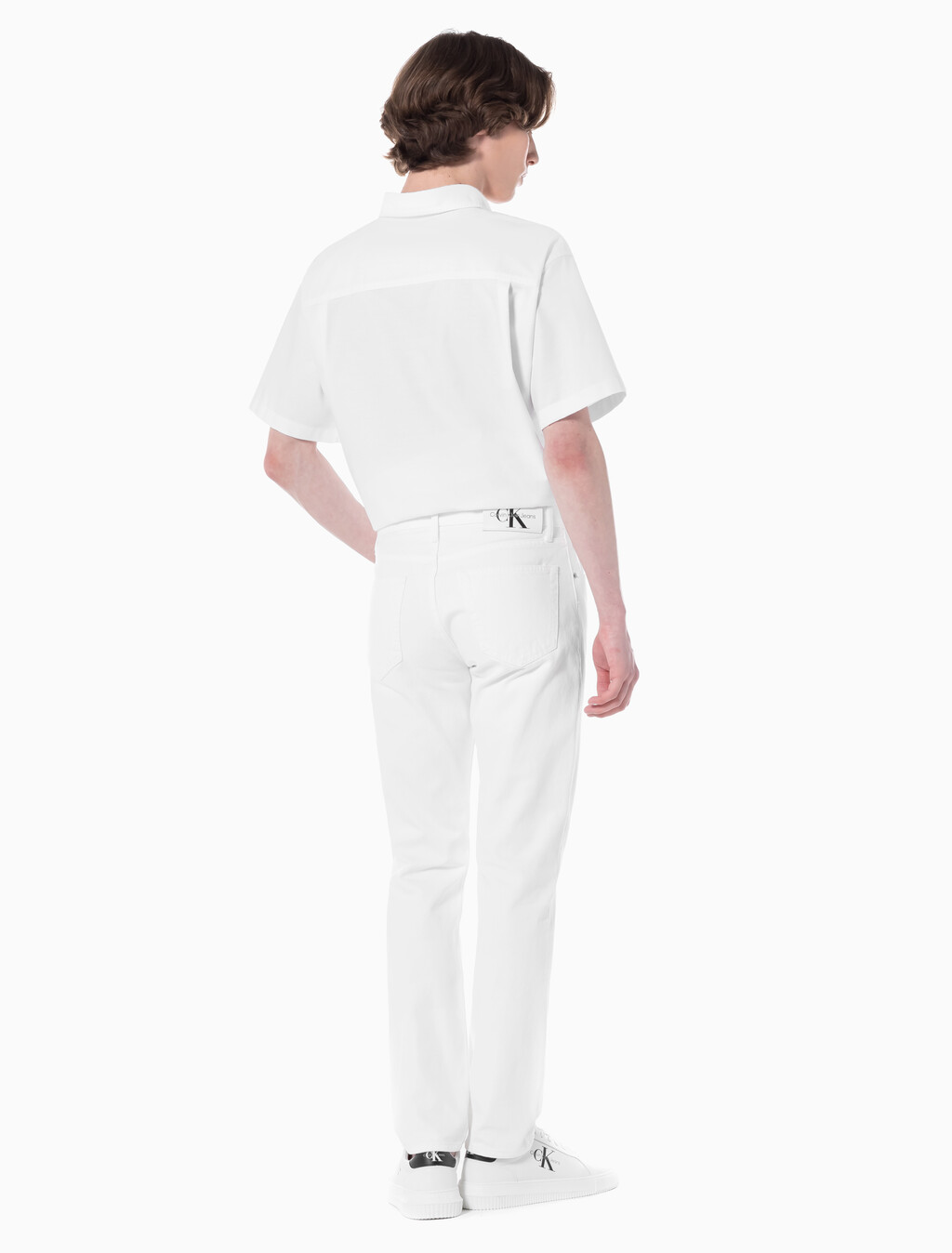 Buy 남성 어센틱 스트레이트핏 화이트 데님 in color CHALKY BLUE